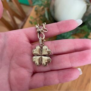 Free People Gold Clover Charm Necklace